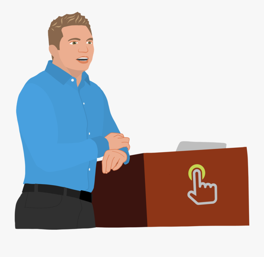 Tony Vincent At A Podium, Transparent Clipart