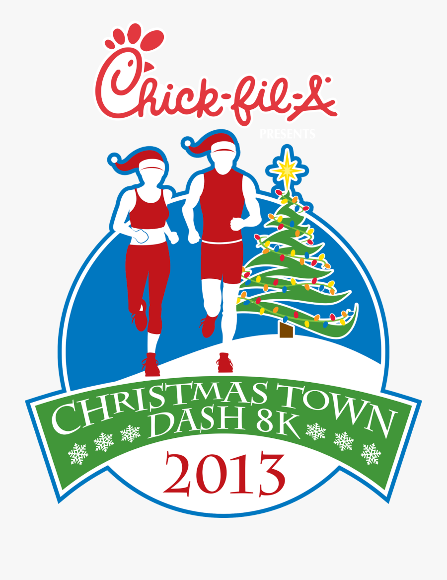 Running, Santa Style - Chick Fil A Png, Transparent Clipart