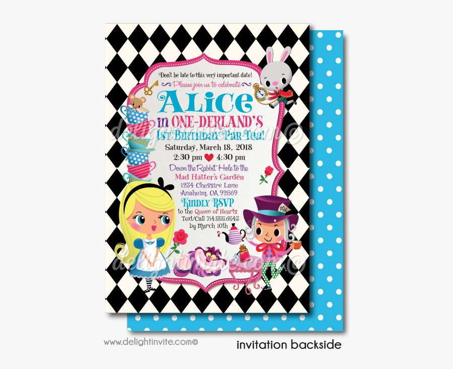 Clip Art Alice In Onederland St - Greeting Card, Transparent Clipart