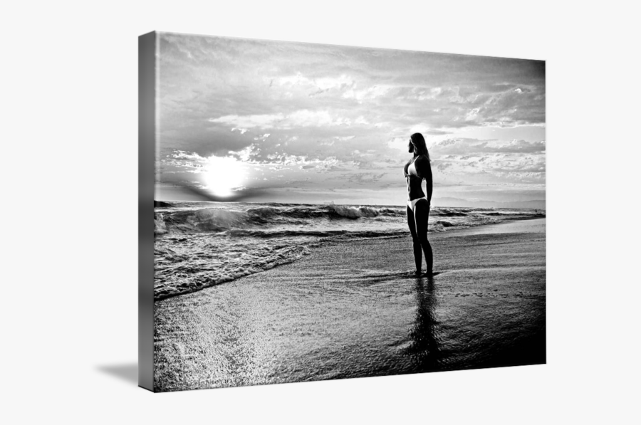 Clipart Black And White Library Woman Black White Sunset - Black And White Sunset Photography, Transparent Clipart