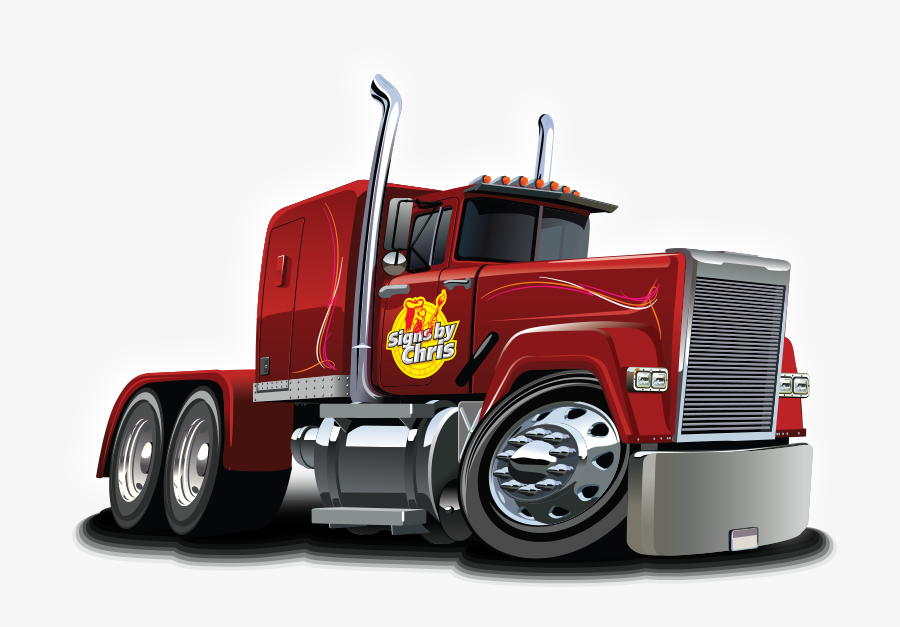 Clip Art Big Rig Graphics - Cartoon Drawings Of Trucks , Free