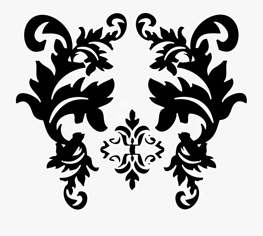 Damask Gold Design - Red Damask Clipart, Transparent Clipart