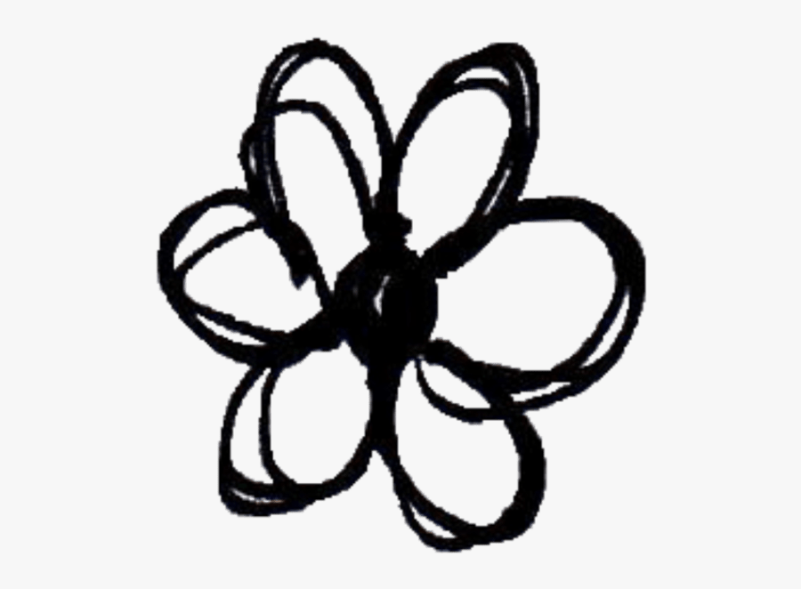 Tumblr Flower Png - Black And White Tumblr Flower Sticker, Transparent Clipart