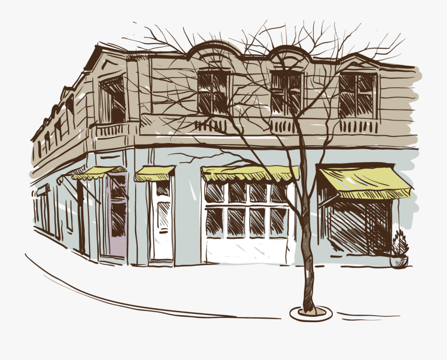 Marketplace Drawing Building - Architecture, Transparent Clipart