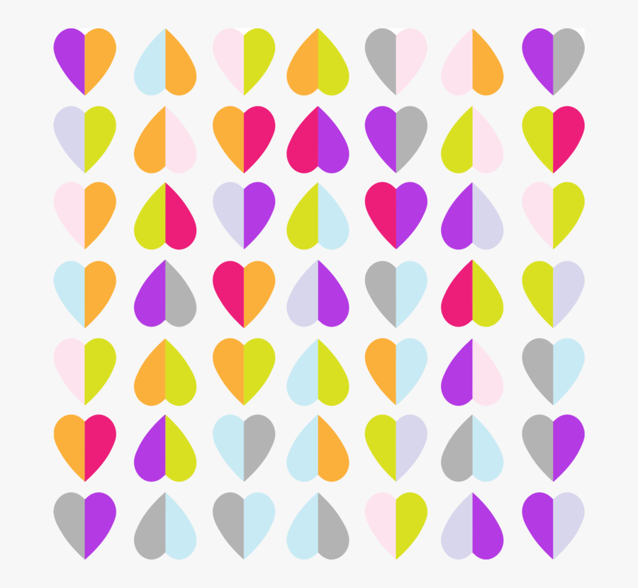 Heart,purple,petal - Colorful Hearts Wallpaper Pattern, Transparent Clipart