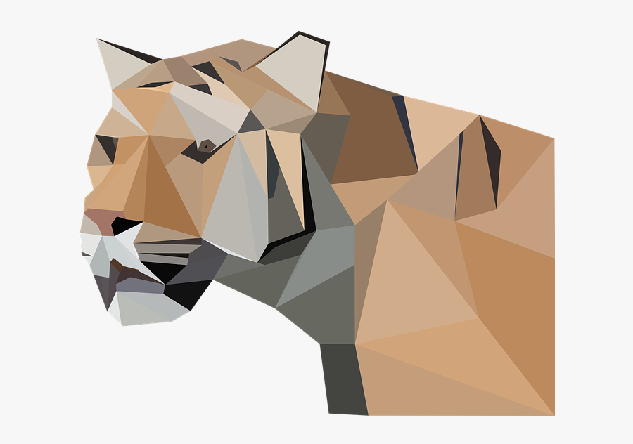 Tiger, Low Poly, Predator, Animal, Big Cat, Nature, - Low Poly Animals Png, Transparent Clipart