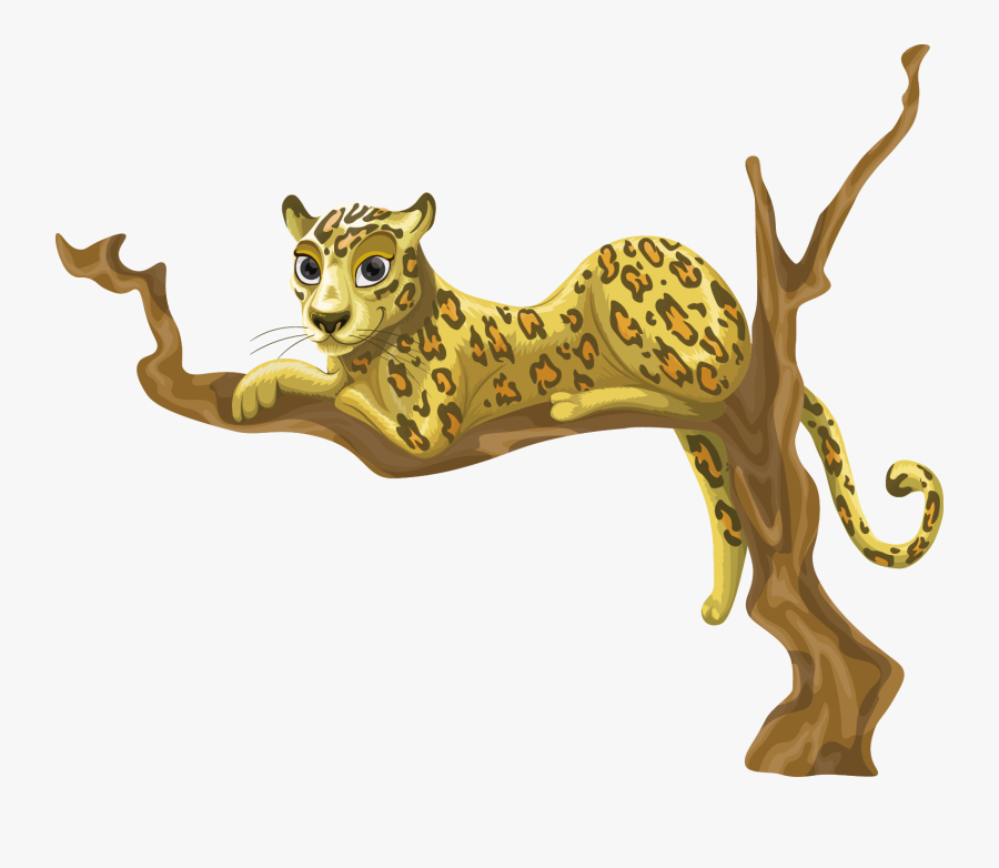 Puma Logo Clipart Jaguar - Leopard On Tree Cartoon, Transparent Clipart