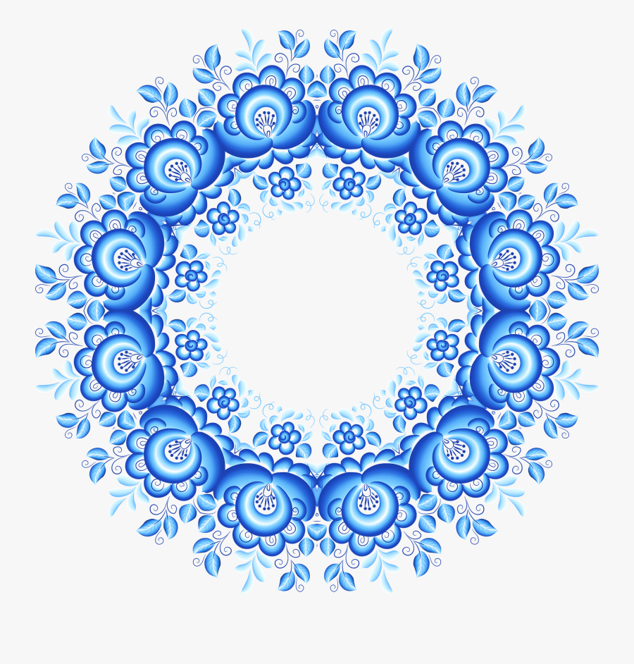 Tile Vector Blue Delft - Circle, Transparent Clipart