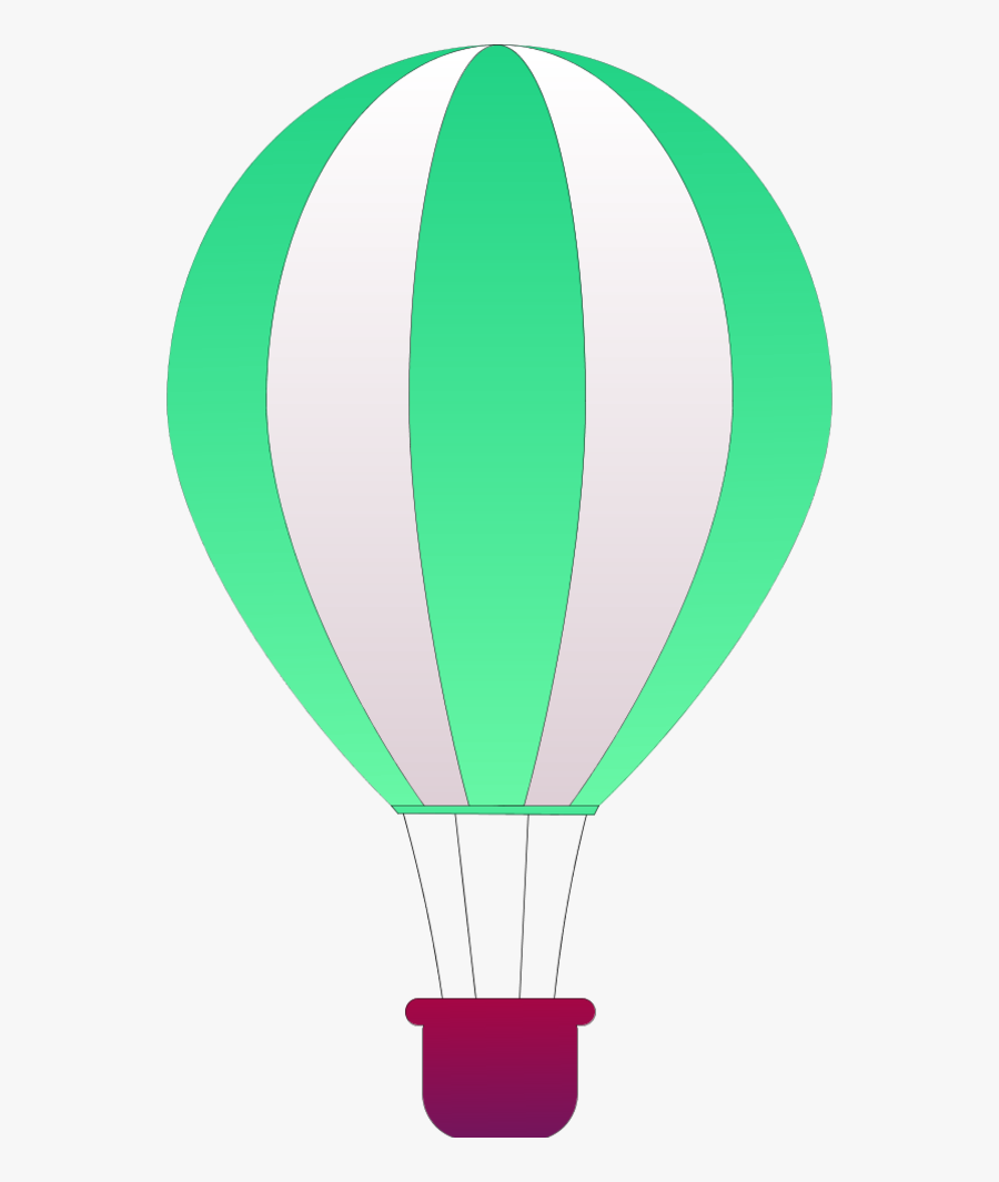 Vector Clip Art - Hot Air Balloon Blue, Transparent Clipart