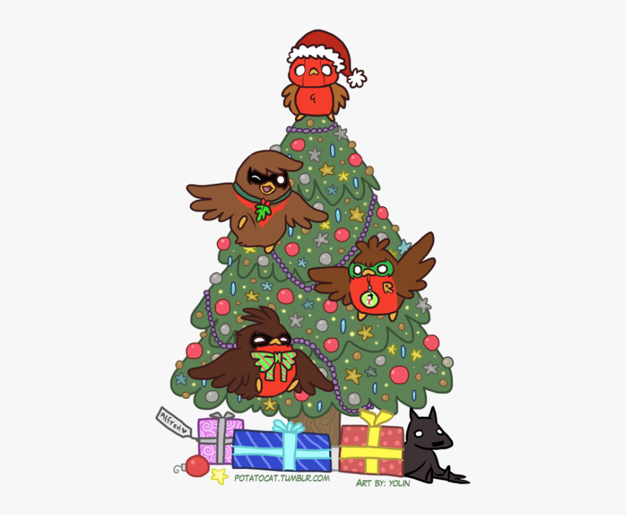 Clip Art Bird In Santa Hat - Bat Family Christmas Tree, Transparent Clipart