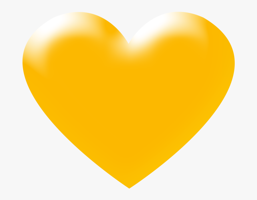 3d Yellow Heart Png Transparent Background Image Download - Yellow Heart No Background, Transparent Clipart