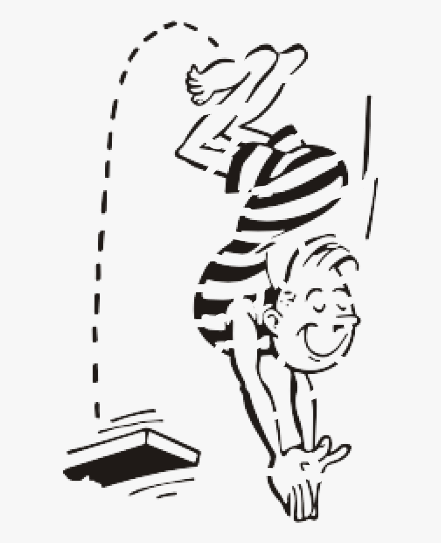 Diving Clipart Diving Board - Free Clipart Black And White Swimming, Transparent Clipart