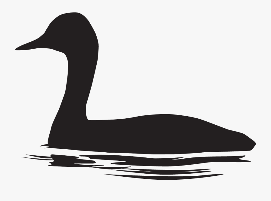Clip Art Small Diving Duck - Grebe Silhouette, Transparent Clipart