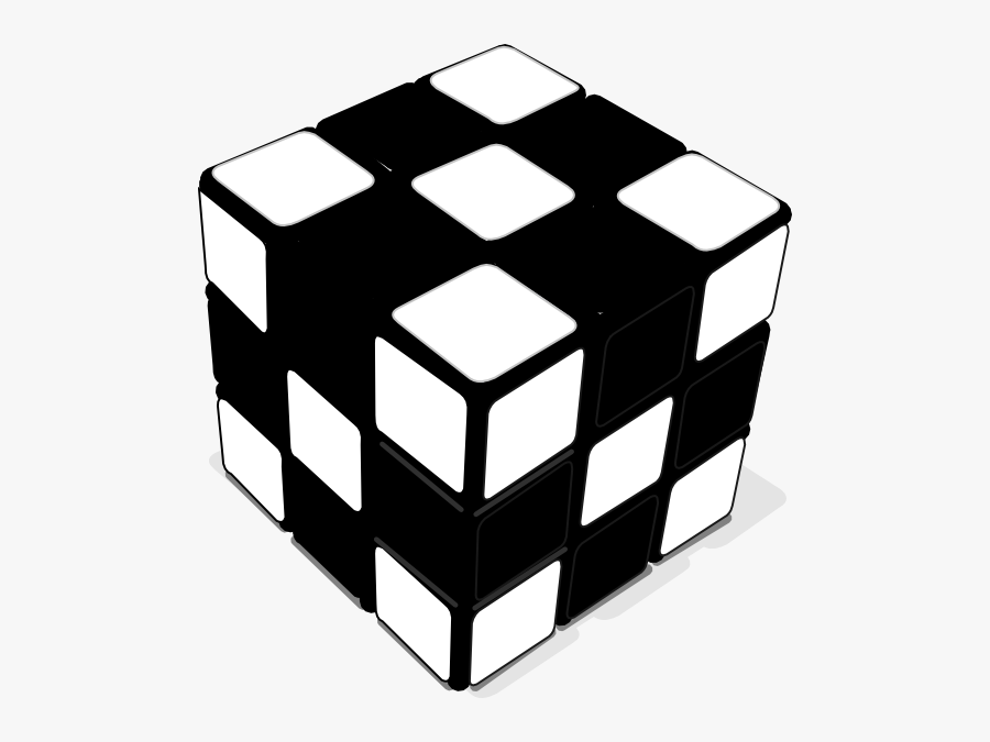 Rubik's Cube Black And White, Transparent Clipart