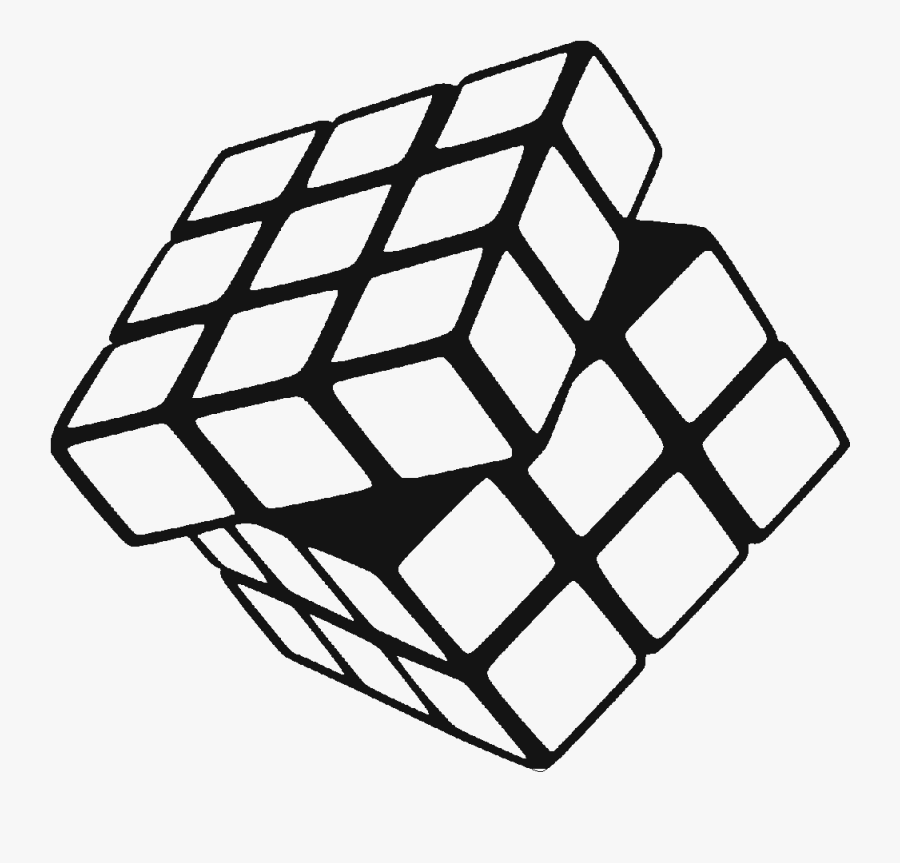 Cubes Vector Black Cube - Rubiks Cube Black And White, Transparent Clipart