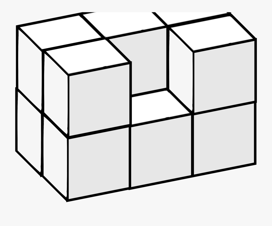 3d Cube Rectangle Block Clipart , Png Download - Link Cubes Clipart Black And White, Transparent Clipart