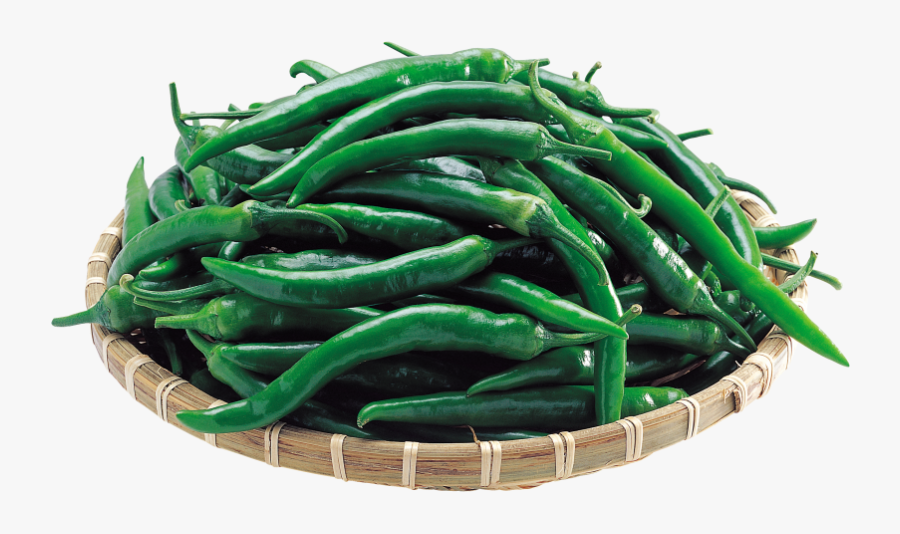 Peppers In Basket Green Bean- - Chile De Árbol, Transparent Clipart