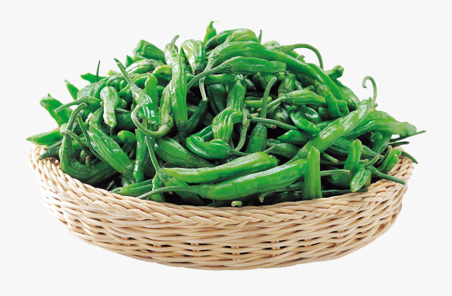 Peppers In Basket - Green Bean, Transparent Clipart
