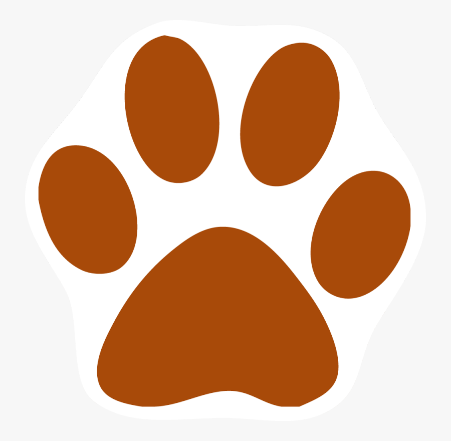 Orange Cat Clipart - Gold Paw Print Transparent Background, Transparent Clipart