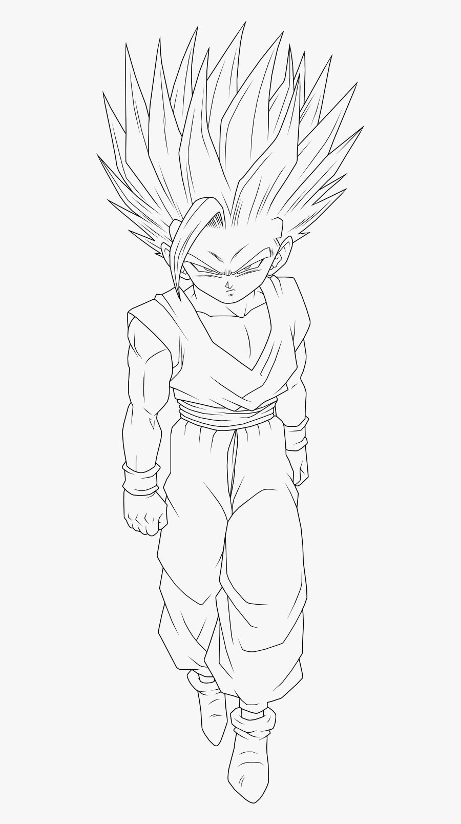 Youth Lineart Images - Super Saiyan 2 Gohan Youth Render, Transparent Clipart