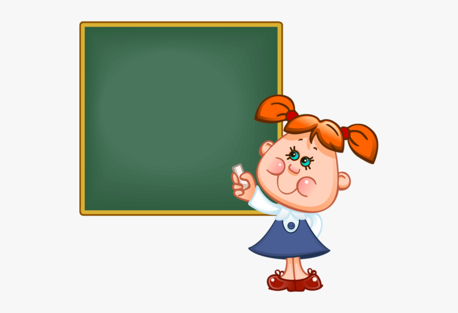 Dibujo De Niña Escribiendo En El Pizarron, Transparent Clipart