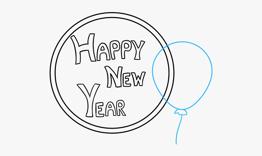 Streamer Paper Drawing Illustration Year Free Transparent - Happy New Year Drawing, Transparent Clipart