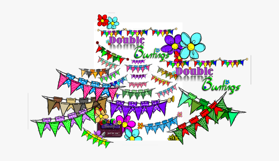 Double Buntings Are Two Strings Of Flags/pennants In - Fête De La Musique, Transparent Clipart