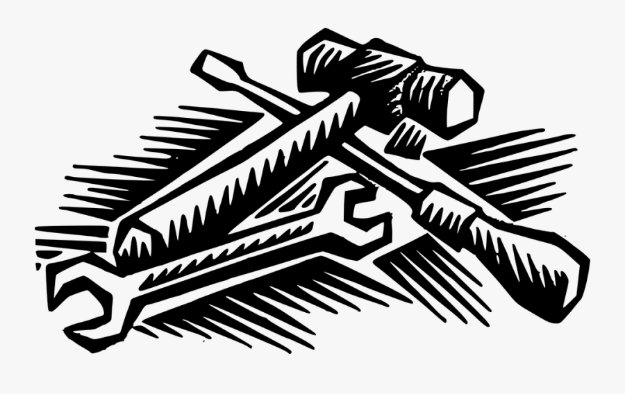 Tools Black And White, Transparent Clipart