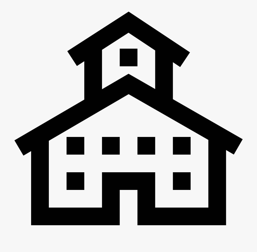School House Icon Free - School House Symbol Black And White, Transparent Clipart