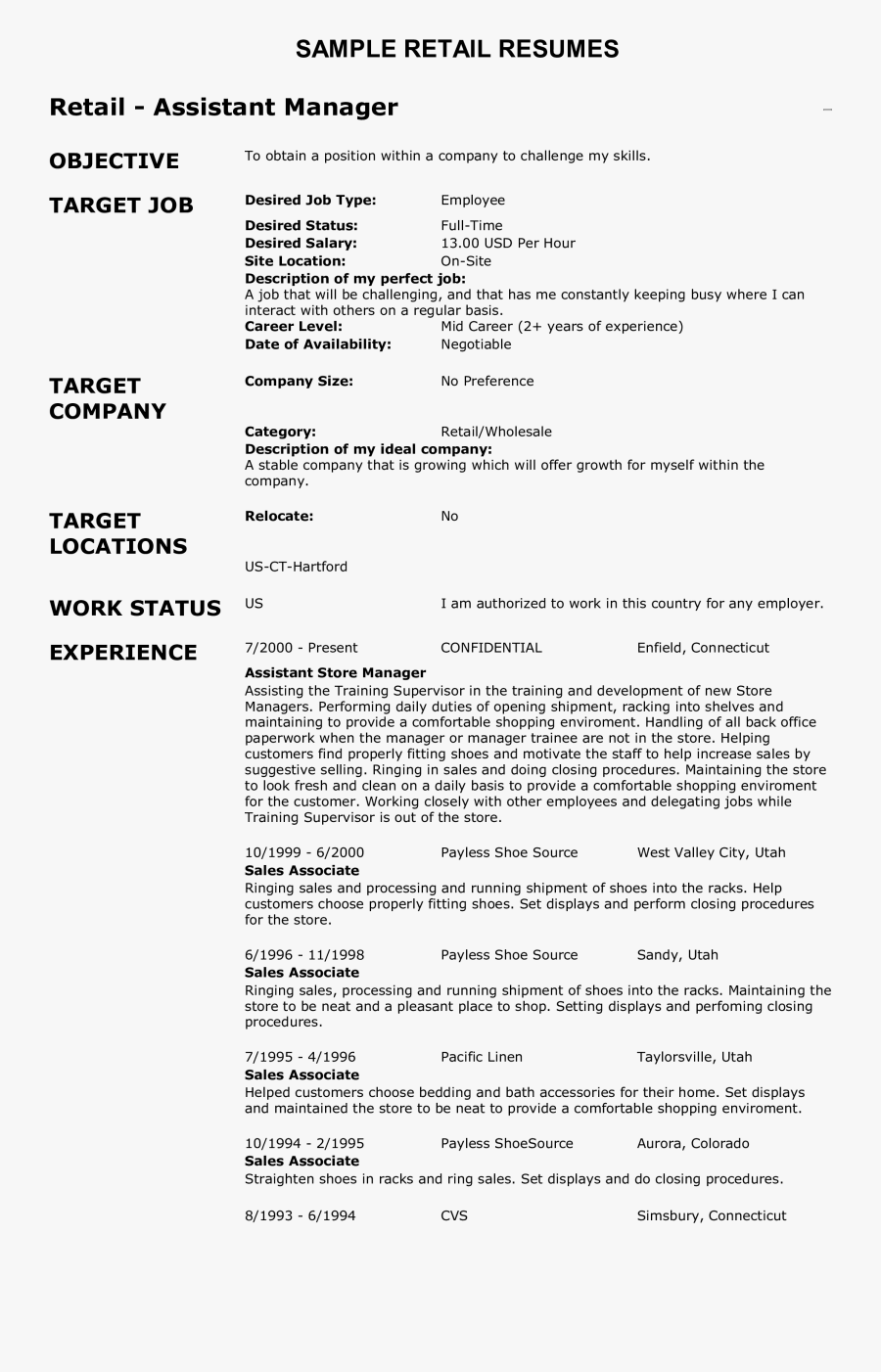 Clip Art Free Sample Work At - Retail Job Description For Resume, Transparent Clipart