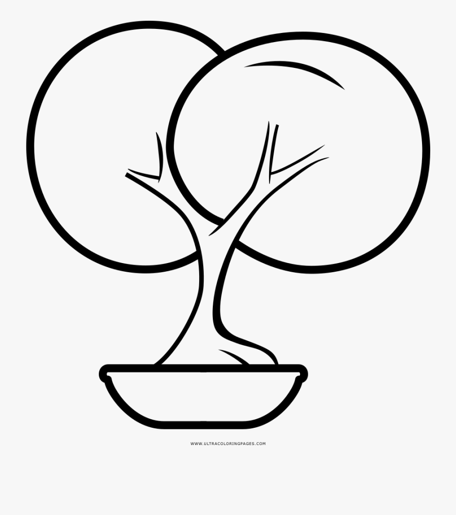 Bonsai Tree Coloring Page - Drawing, Transparent Clipart