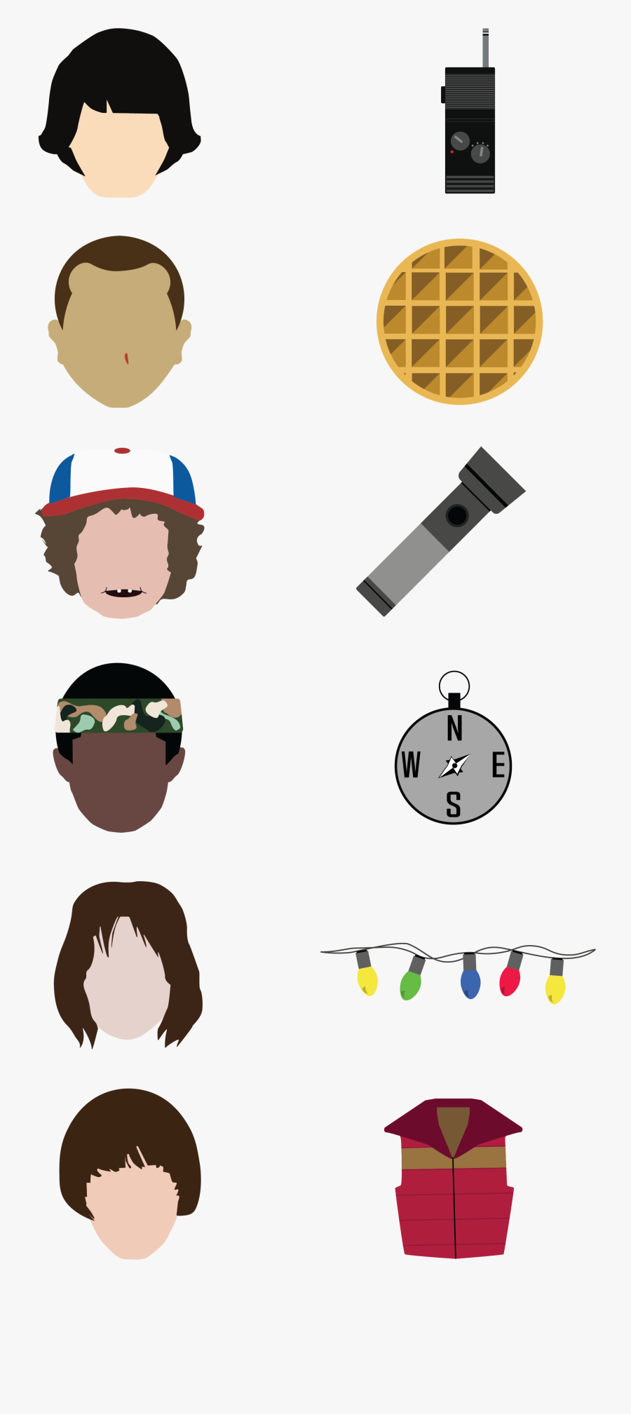 Stranger Things Icon Set - Stranger Things Characters Png, Transparent Clipart