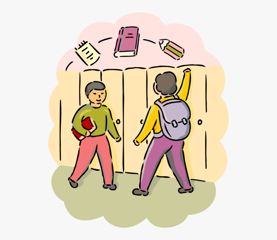 Vector Illustration Of High School Students Walk By, Transparent Clipart