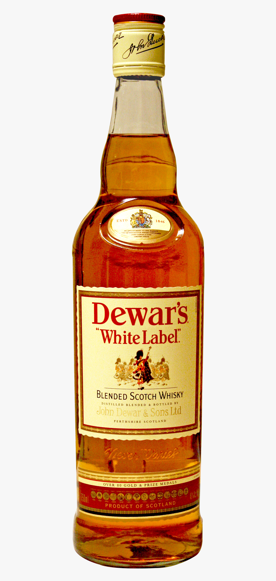 Whiskey Bottle Png Image - Dewar's, Transparent Clipart