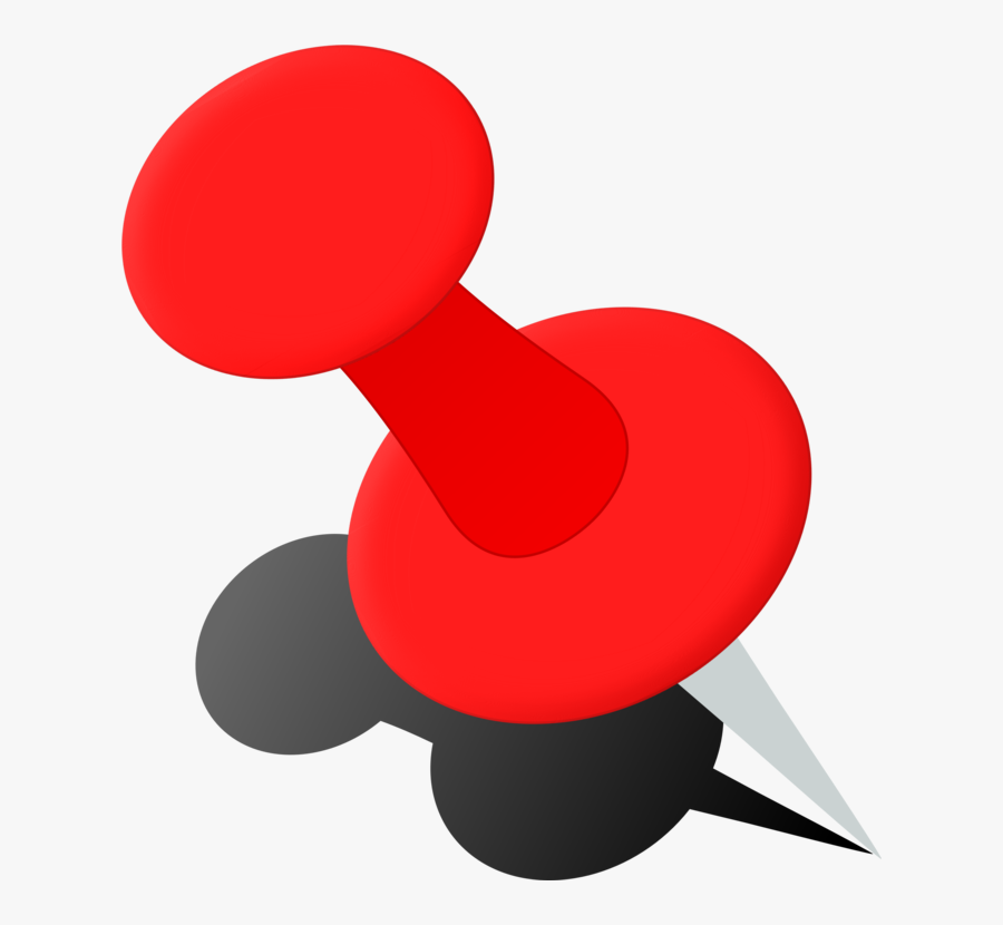 Line,red,drawing Pin - Thumbtack Pin Clipart, Transparent Clipart