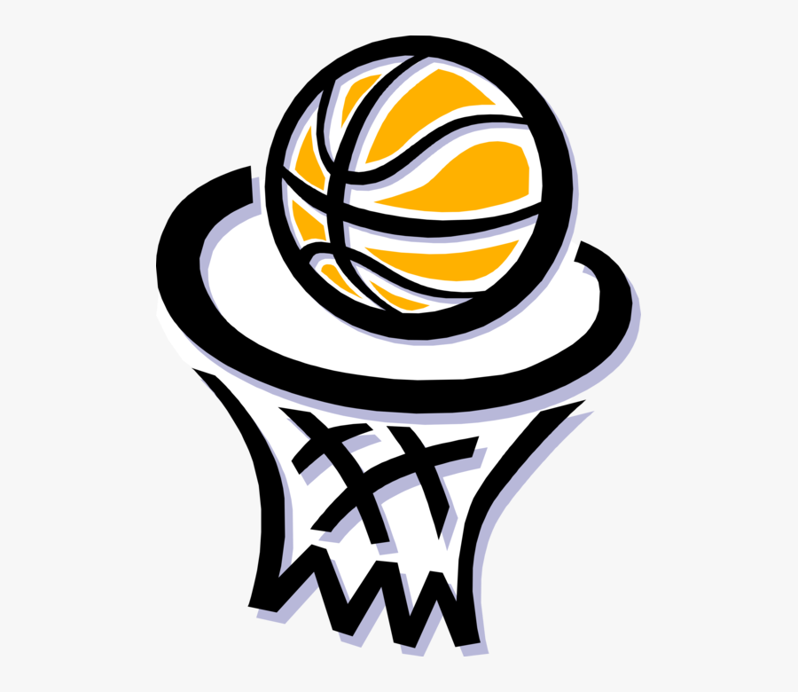 Vector Illustration Of Sport Of Basketball And Hoop - Cartoon Basketball And Volleyball, Transparent Clipart