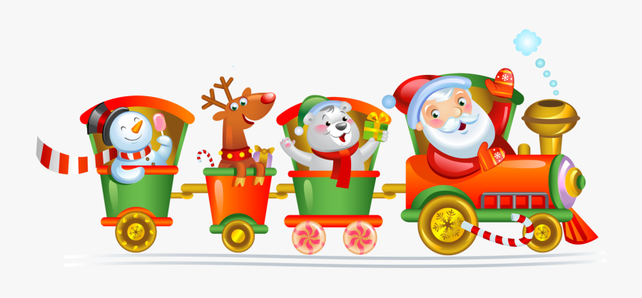 Santa Train Ride Art, Transparent Clipart