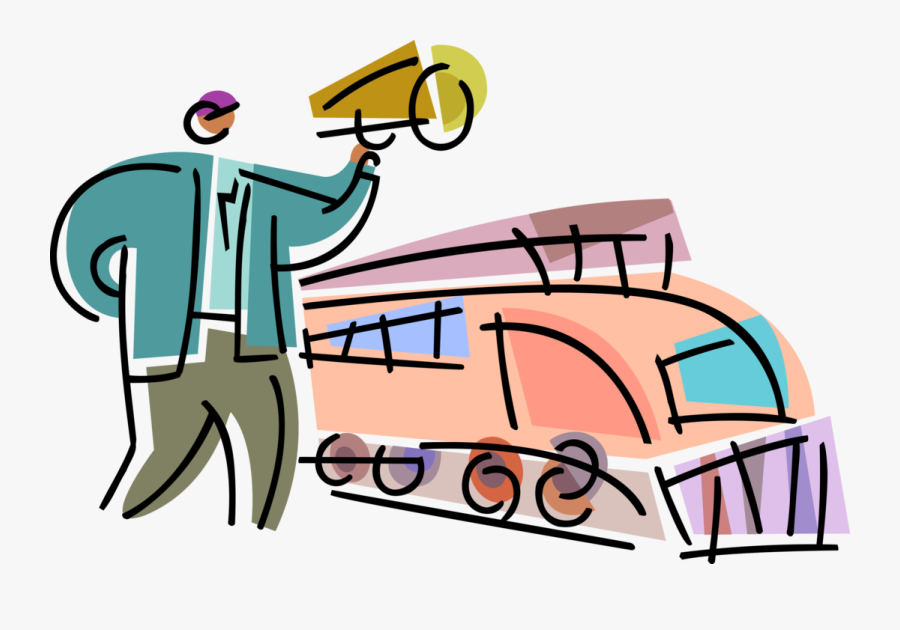Train Conductor Announces Arrivals, Transparent Clipart