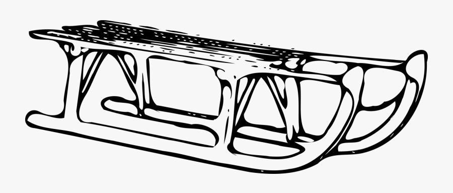 Line Art,area,monochrome Photography - Schlitten Clipart Schwarz Weiß, Transparent Clipart