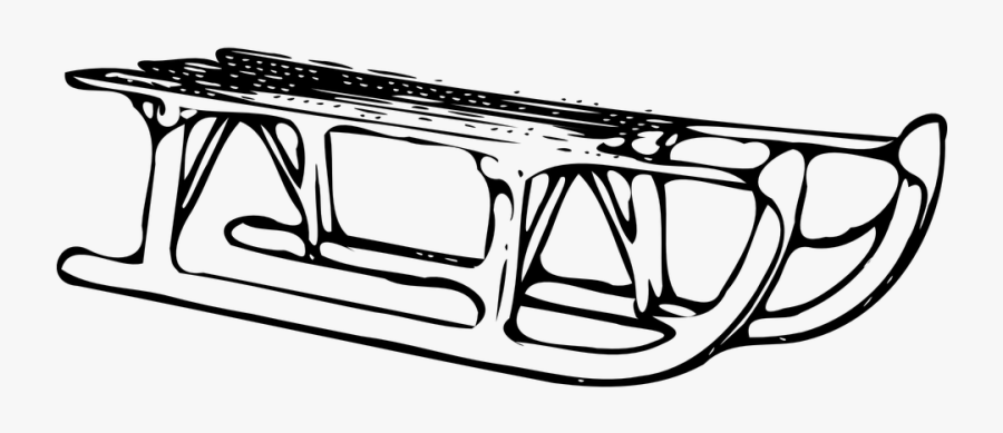 Skid, Sleigh, Sliding Bed, Luge, Race, Sled, Snow - Sleigh In Snow Drawing, Transparent Clipart