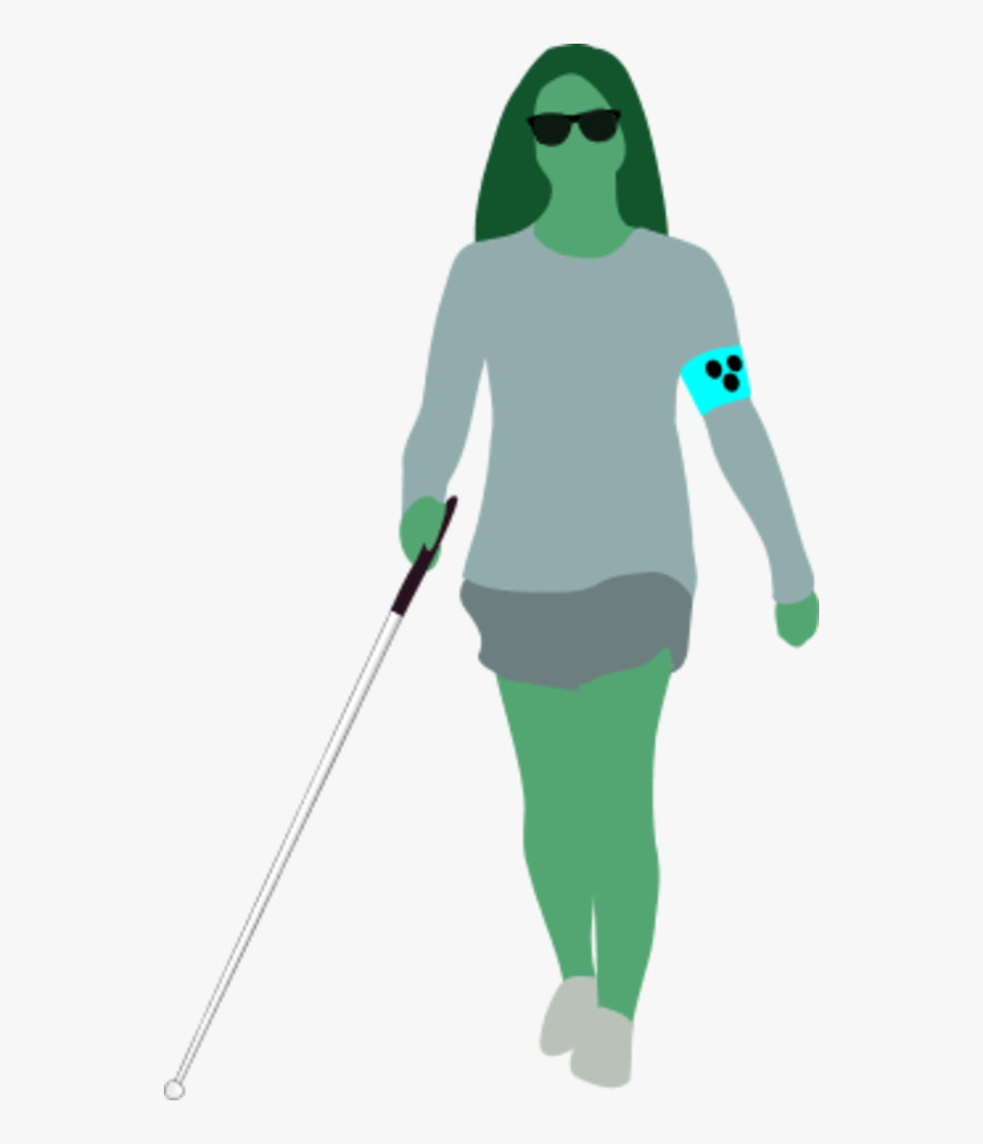 Blind Woman With A Walking Stick - Blind Woman Png, Transparent Clipart