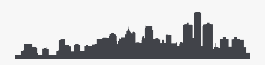 Detroit Skyline Silhouette Png- - Detroit, Transparent Clipart
