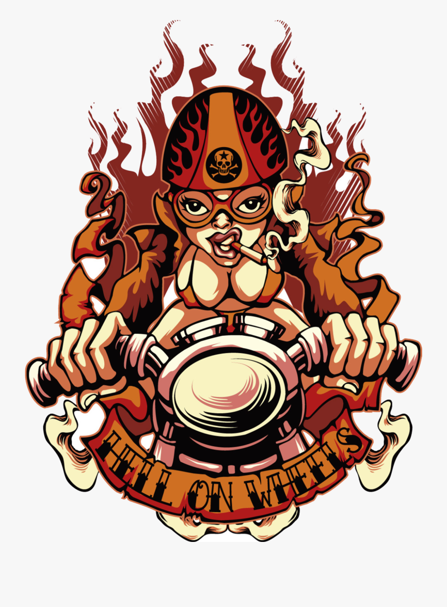 Biker Girl Design, Transparent Clipart