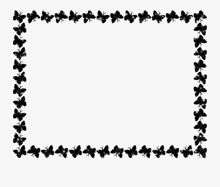Butterfly Black And White Border Clipart Butterfly - Border Design Black And White, Transparent Clipart