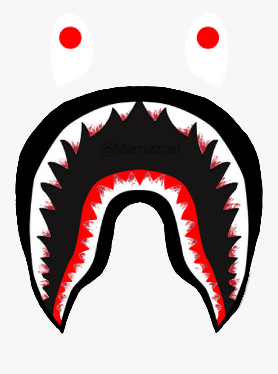 #bloody #bape #logo #teeth #shark #supreme #bathingape - Logo Bape Shark Png, Transparent Clipart