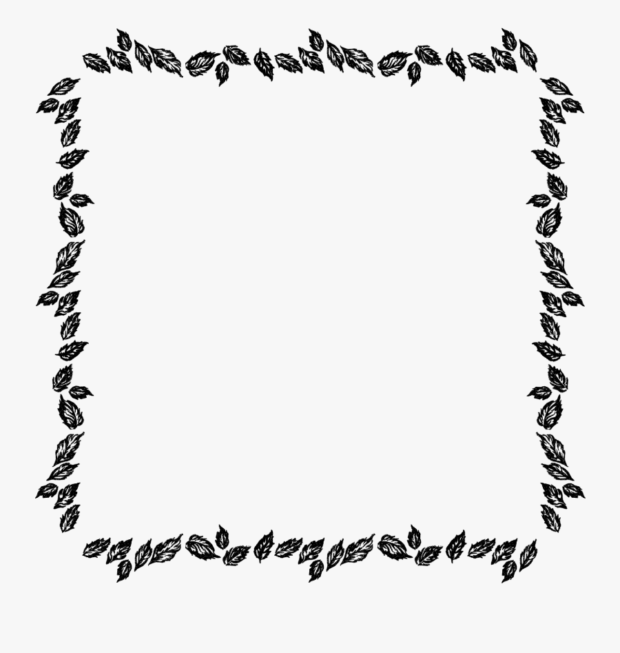 Free Digital Frames Leaves Border Stationary Designs - Black And White Leaf Border Clipart, Transparent Clipart