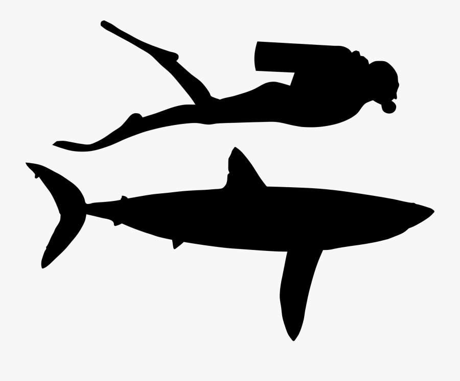 Shark Clip Art Fauna Line Silhouette - Shark, Transparent Clipart