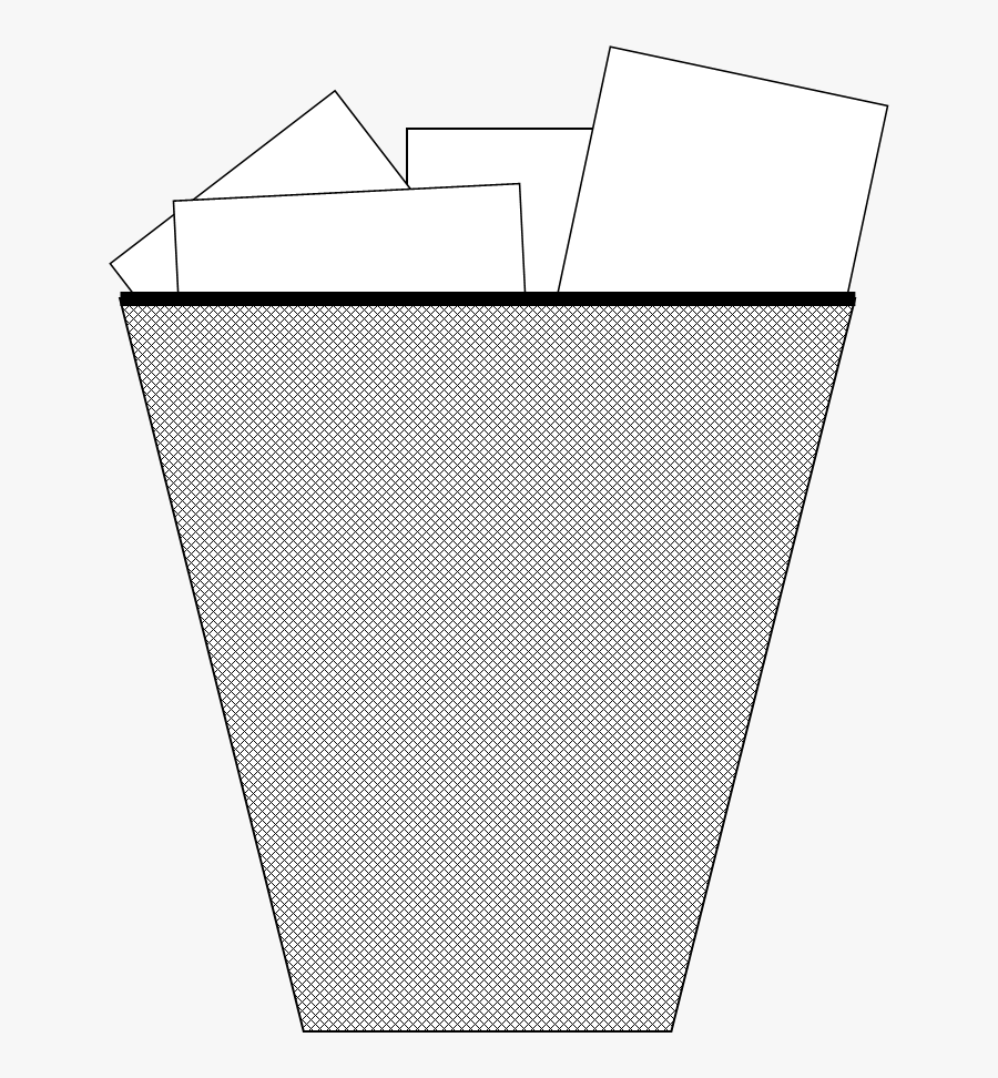 Trash Can Bin Image - Line Art, Transparent Clipart