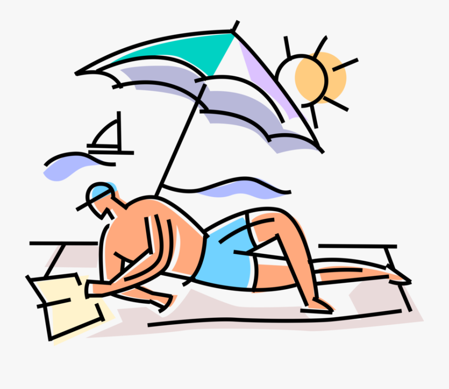 Vector Illustration Of Holiday Vacation Tourist Relaxes - Clip Art, Transparent Clipart