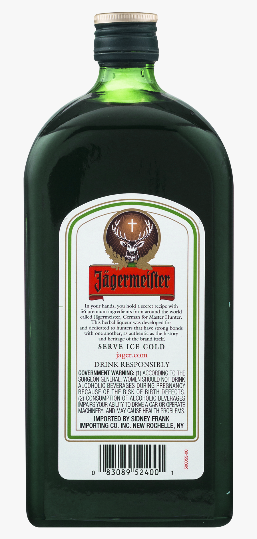 Jagermeister Bottle - Jagermeister Small Bottle Back, Transparent Clipart